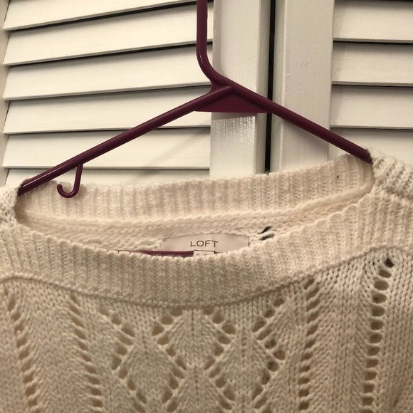 Loft women wool blend cream textured sweater, XS - Picture 6 of 6